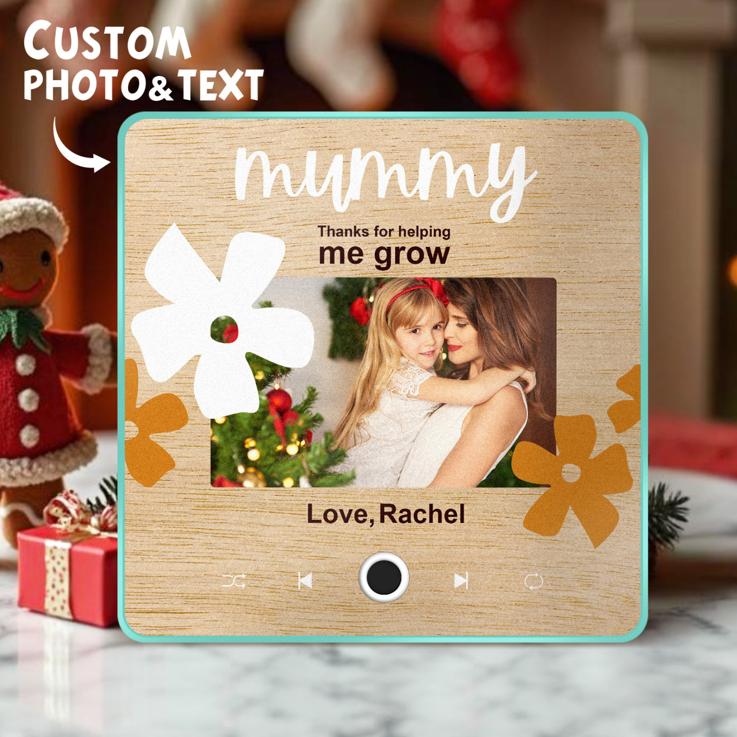 Personalized Music Fridge Magnet Gift for Mom Custom Music Magnets Can Play Songs Christmas Gifts Family Gifts - MyMoonLampAu