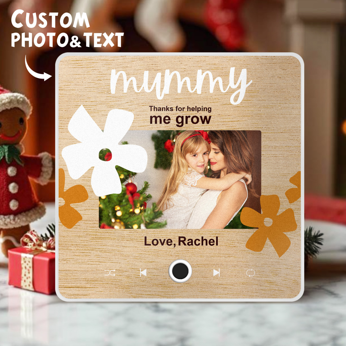 Personalized Music Fridge Magnet Gift for Mom Custom Music Magnets Can Play Songs Christmas Gifts Family Gifts - MyMoonLampAu