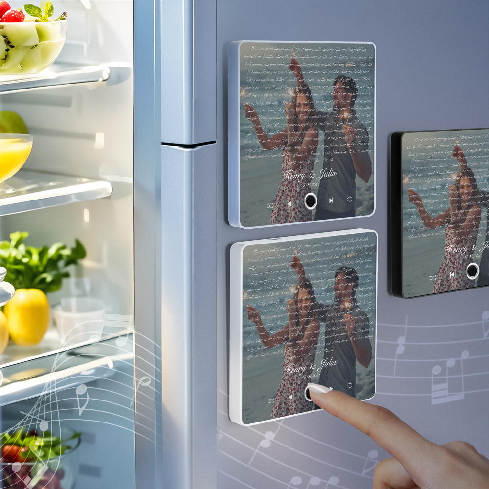 Custom Music Fridge Magnet Lyrics Photo Sticker Gifts Music Wall Photo Sticker Music Movement That Can Be Played Without Cell Phone - MyMoonLampAu