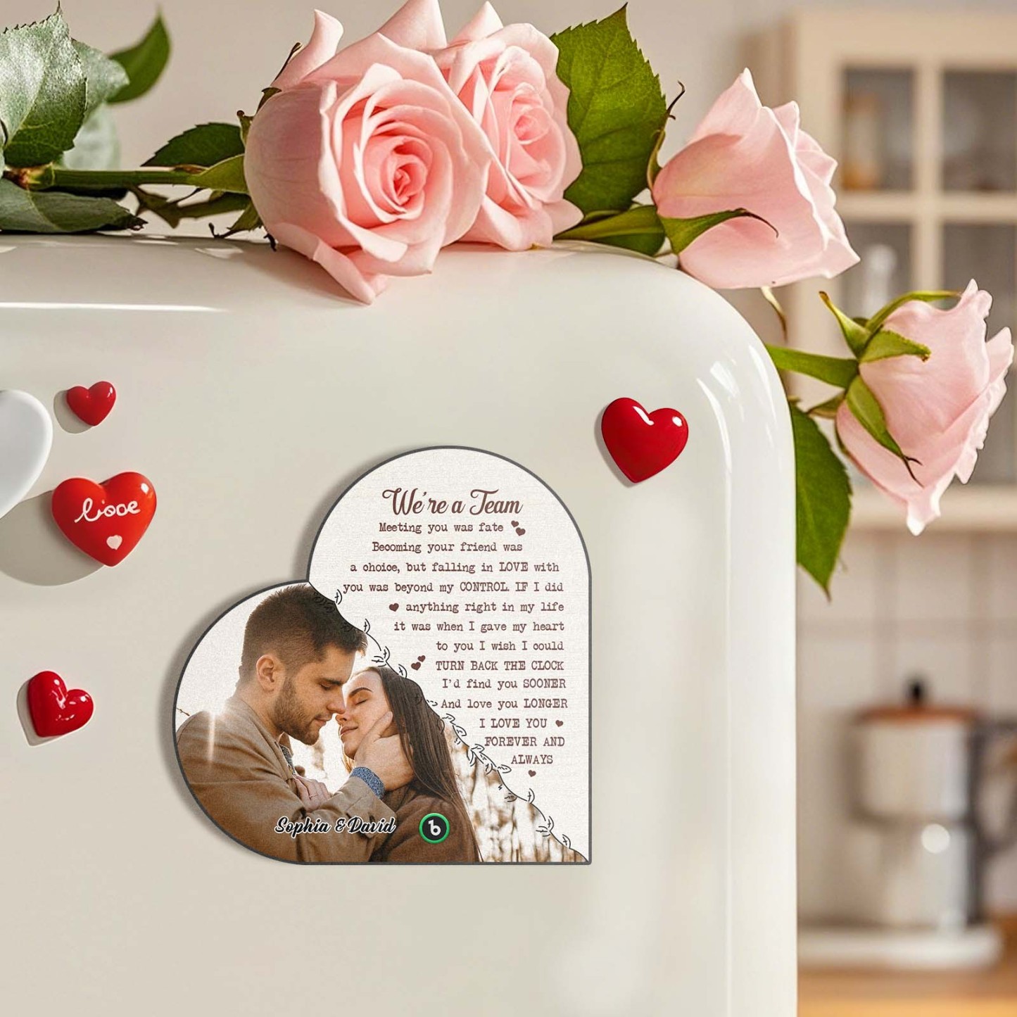 Custom Heart Frame Music Fridge Magnet Custom Album Fridge Magnet Music Wall Photo Sticker - MyMoonLampAu