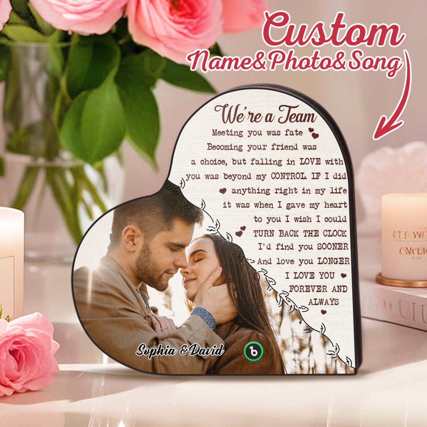 Custom Heart Frame Music Fridge Magnet Custom Album Fridge Magnet Music Wall Photo Sticker - MyMoonLampAu