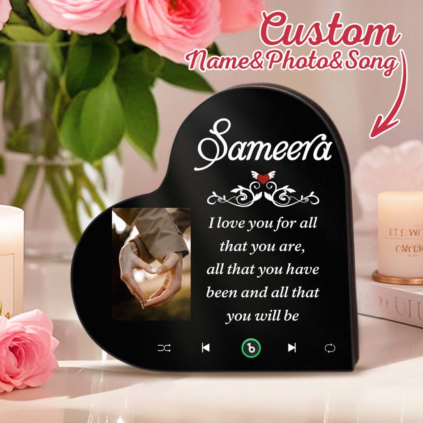 Custom Heart Frame Music Fridge Magnet Custom Album Fridge Magnet Music Wall Photo Sticker - MyMoonLampAu