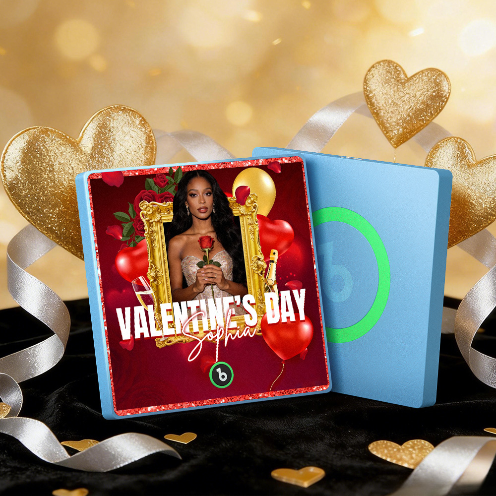 Custom Music Fridge Magnets Colorful Frame Album Fridge Magnet Can Play Songs Heart And Balloon Valentine's Day Gift - MyMoonLampAu