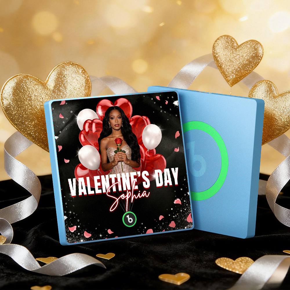 Custom Music Fridge Magnets Colorful Frame Album Fridge Magnet Can Play Songs Heart And Balloon Valentine's Day Gift - MyMoonLampAu