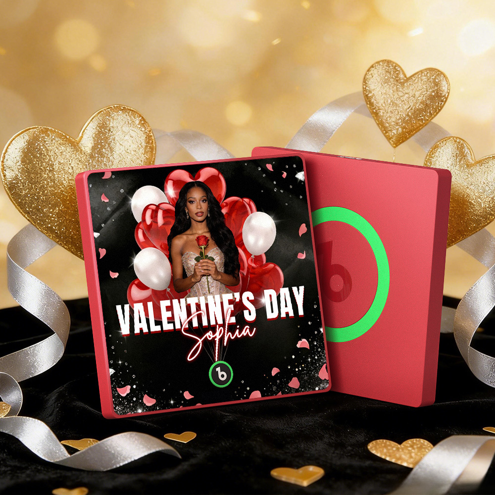 Custom Music Fridge Magnets Colorful Frame Album Fridge Magnet Can Play Songs Heart And Balloon Valentine's Day Gift - MyMoonLampAu