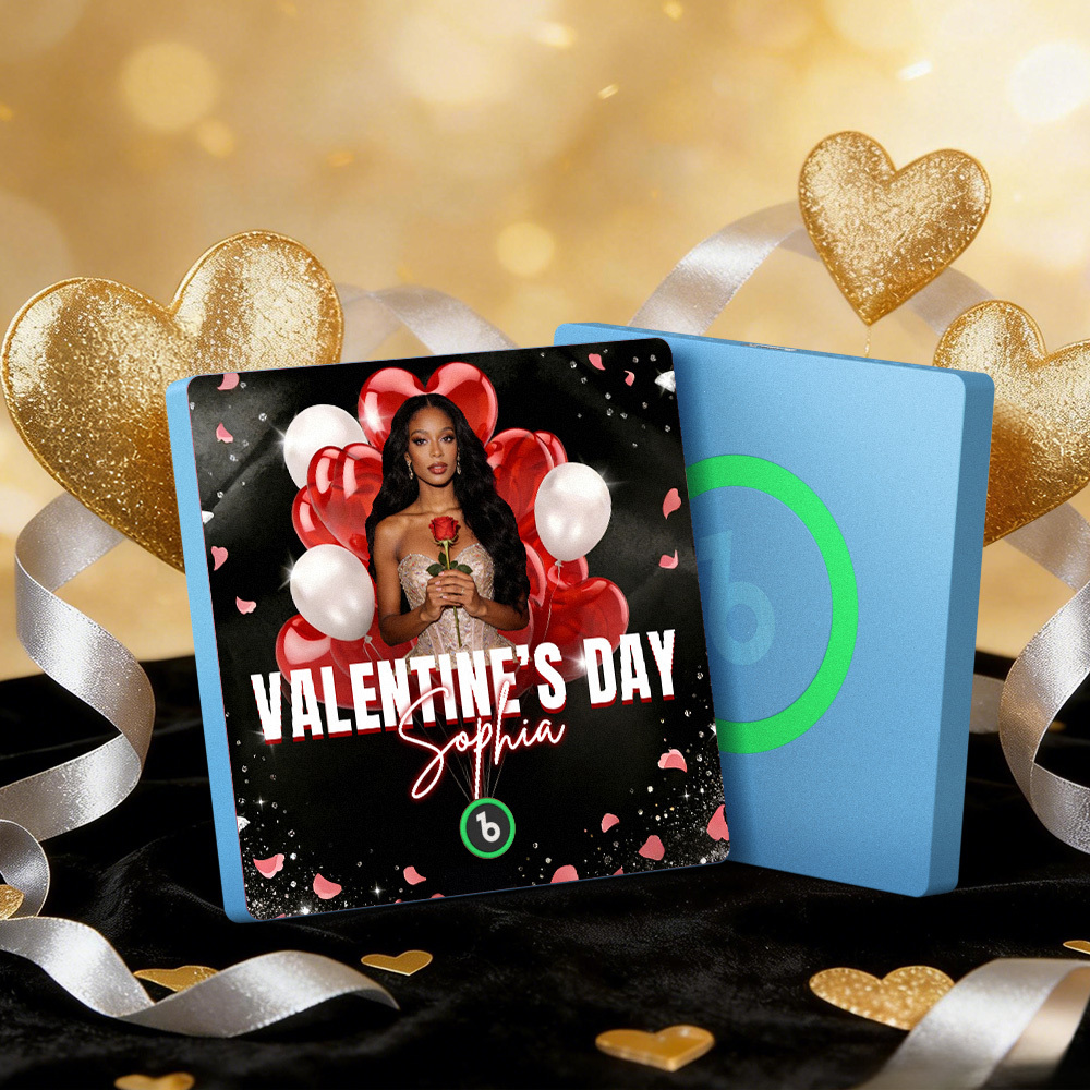 Custom Music Fridge Magnets Colorful Frame Album Fridge Magnet Can Play Songs Heart And Balloon Valentine's Day Gift - MyMoonLampAu