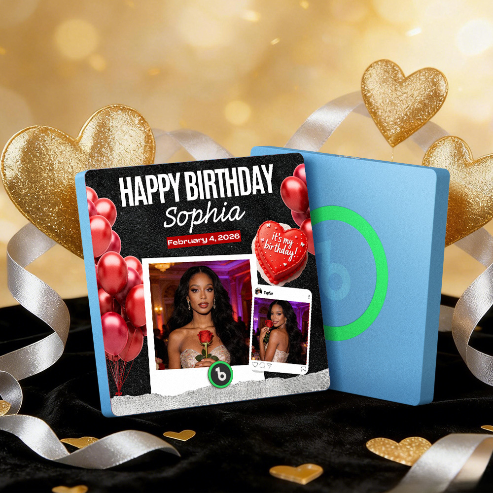 Custom Music Fridge Magnets Colorful Frame Album Fridge Magnet Can Play Songs Heart And Balloon Valentine's Day Gift - MyMoonLampAu