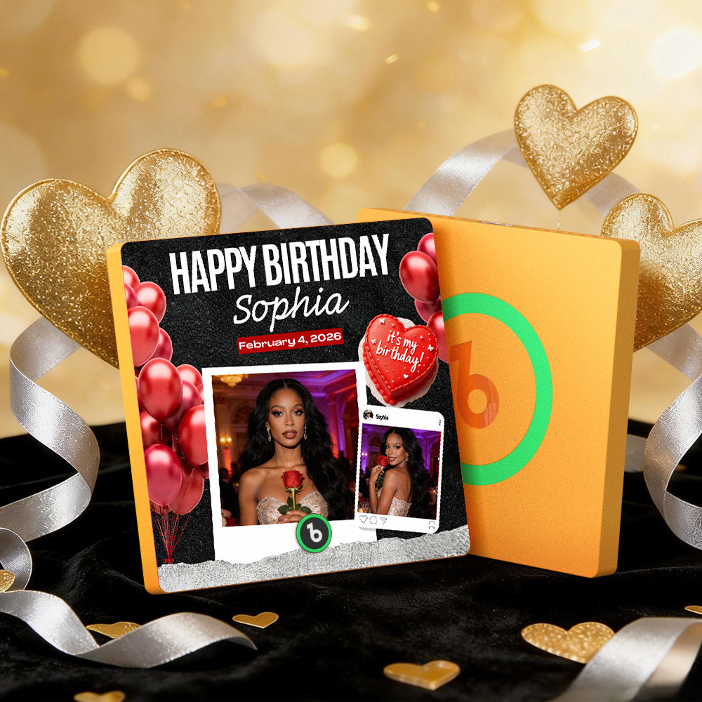 Custom Music Fridge Magnets Colorful Frame Album Fridge Magnet Can Play Songs Heart And Balloon Valentine's Day Gift - MyMoonLampAu