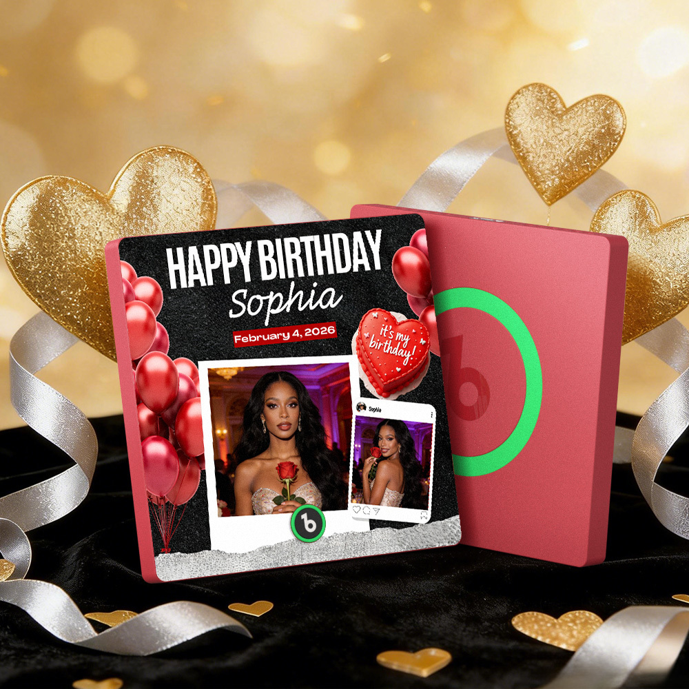 Custom Music Fridge Magnets Colorful Frame Album Fridge Magnet Can Play Songs Heart And Balloon Valentine's Day Gift - MyMoonLampAu