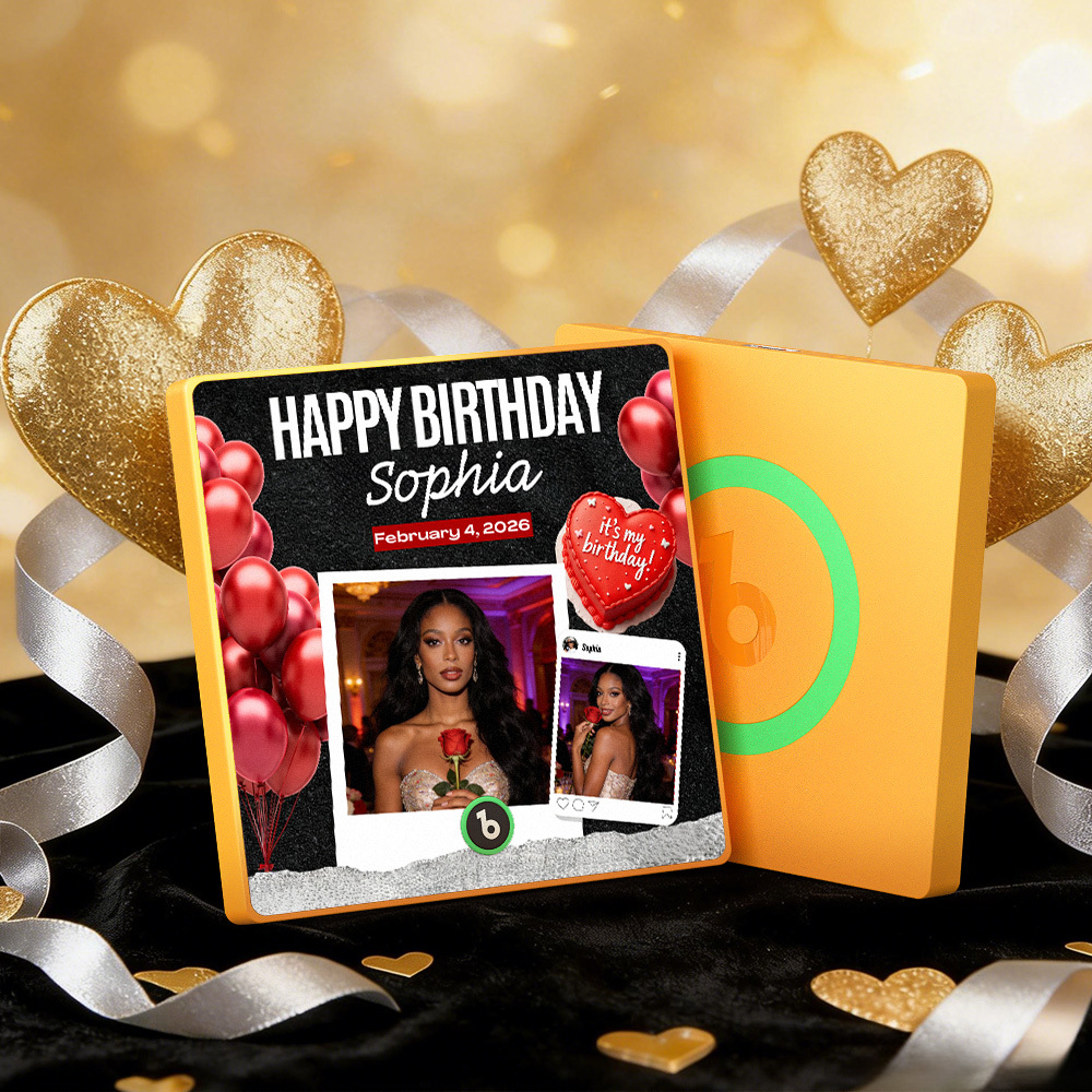 Custom Music Fridge Magnets Colorful Frame Album Fridge Magnet Can Play Songs Heart And Balloon Valentine's Day Gift - MyMoonLampAu