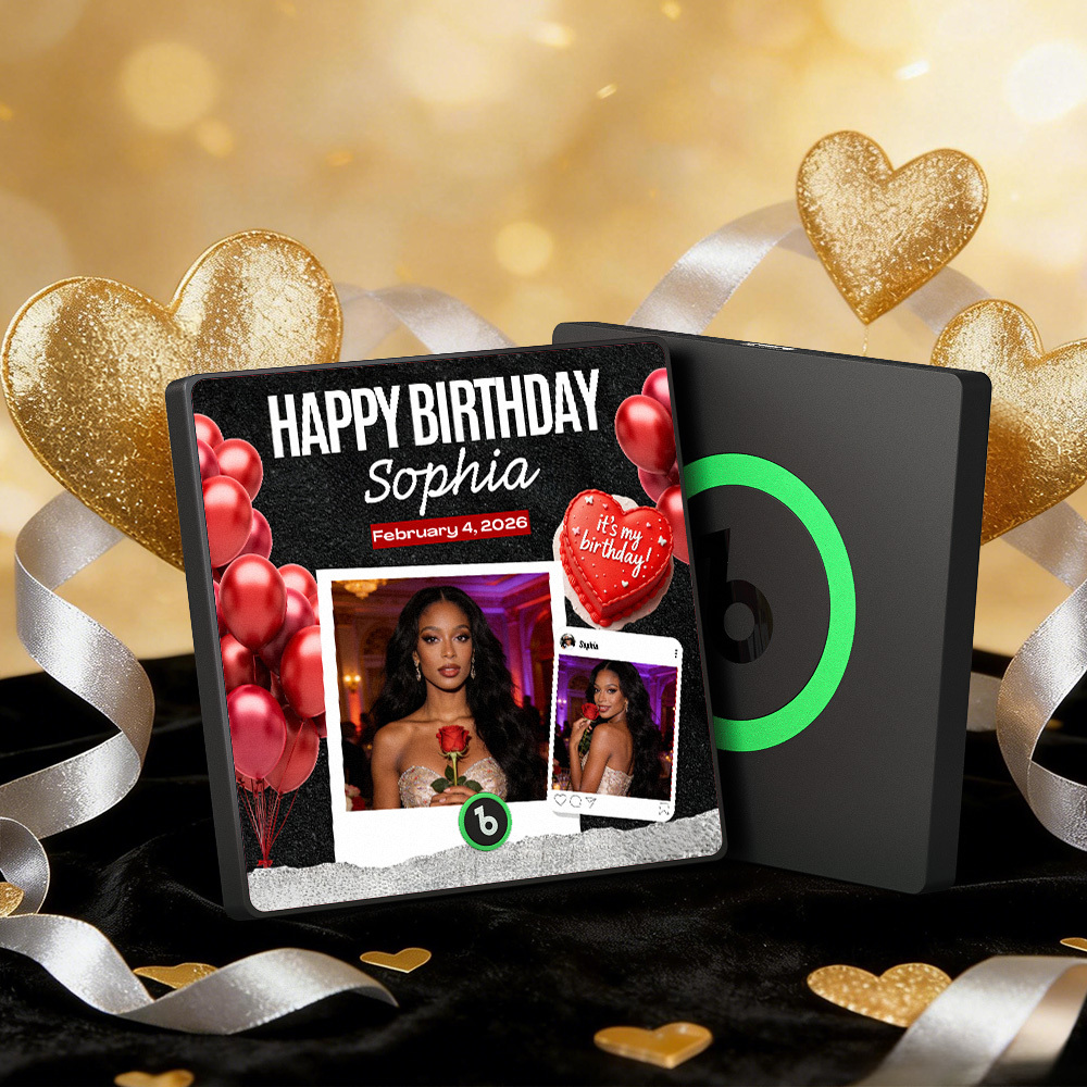 Custom Music Fridge Magnets Colorful Frame Album Fridge Magnet Can Play Songs Heart And Balloon Valentine's Day Gift - MyMoonLampAu