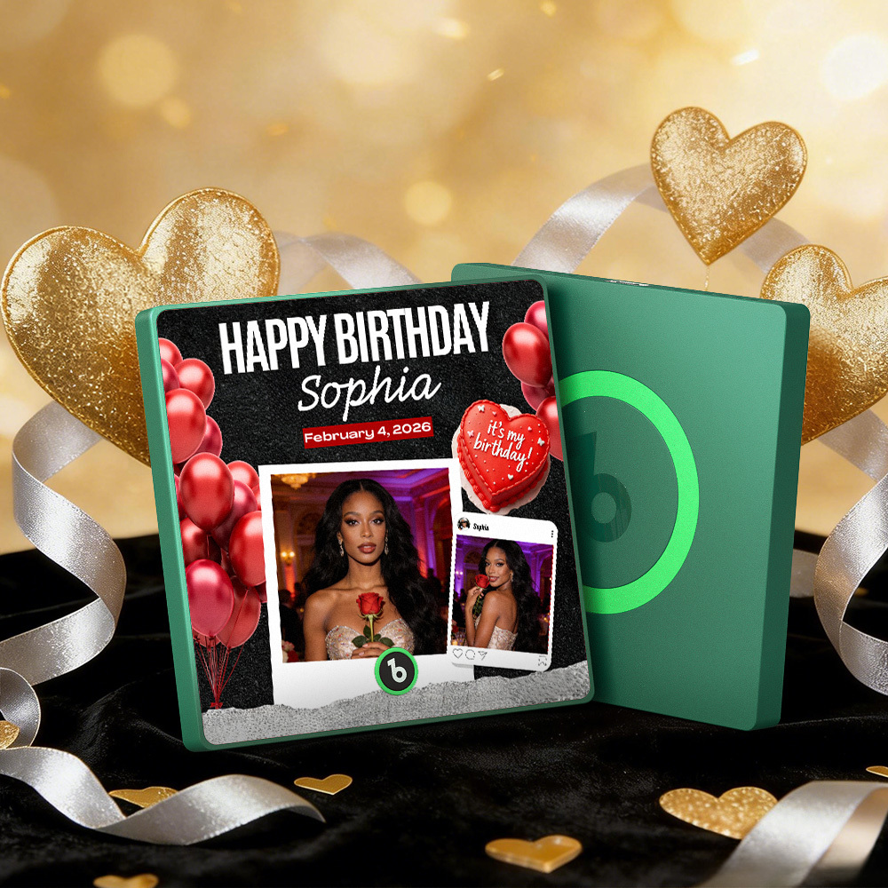 Custom Music Fridge Magnets Colorful Frame Album Fridge Magnet Can Play Songs Heart And Balloon Valentine's Day Gift - MyMoonLampAu