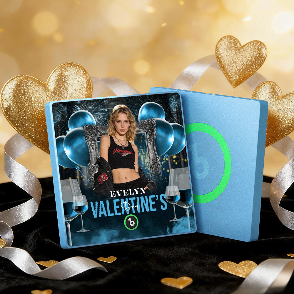 Custom Music Fridge Magnets Colorful Frame Album Fridge Magnet Can Play Songs Heart And Balloon Valentine's Day Gift - MyMoonLampAu