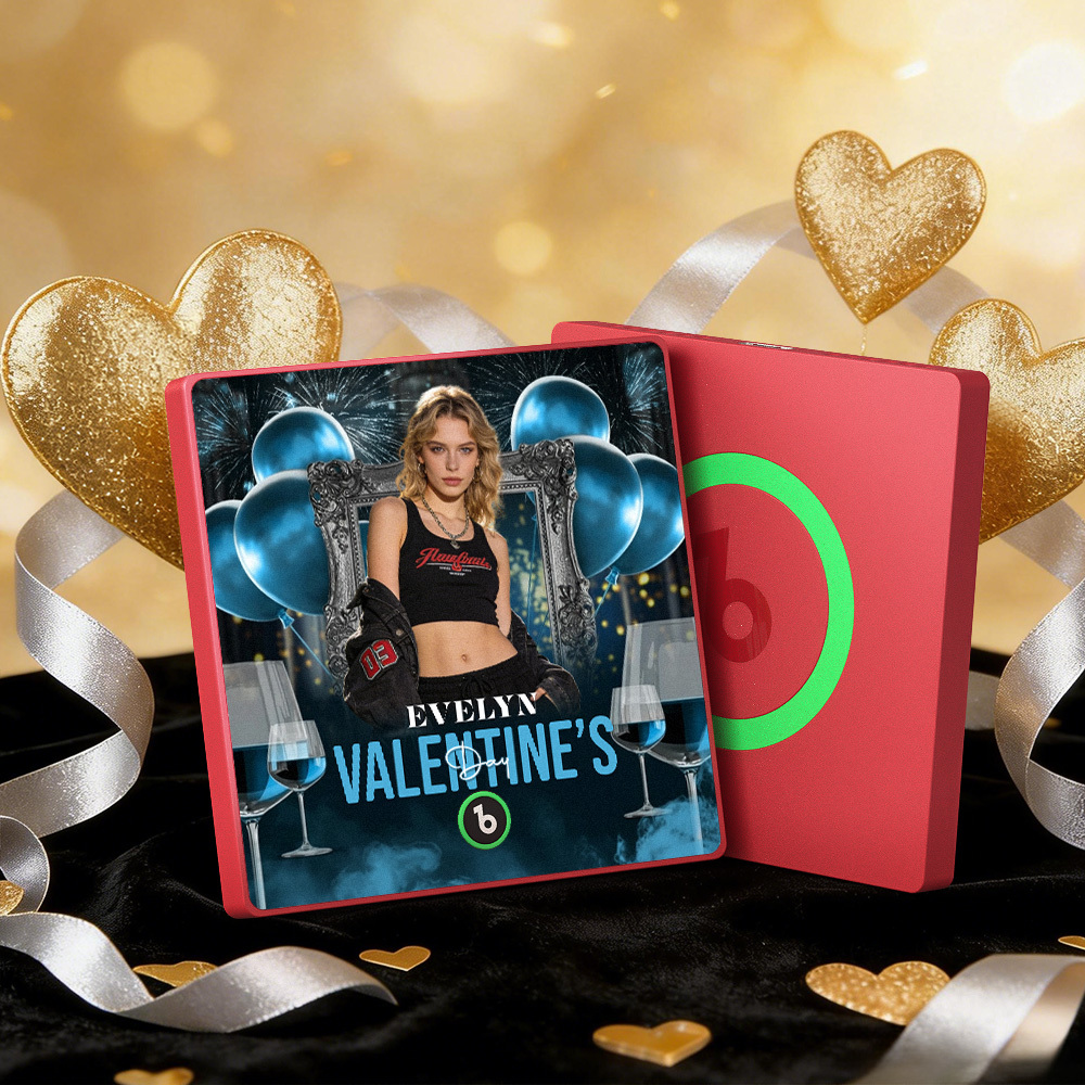 Custom Music Fridge Magnets Colorful Frame Album Fridge Magnet Can Play Songs Heart And Balloon Valentine's Day Gift - MyMoonLampAu