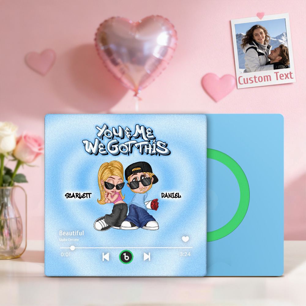 Custom Y2K Style Music Player Fridge Magnet Personalized Text Custom Music Fridge Magnet Personalized Names Frame Gift for Couples - MyMoonLampAu