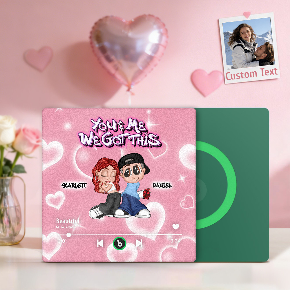 Custom Y2K Style Music Player Fridge Magnet Personalized Text Custom Music Fridge Magnet Personalized Names Frame Gift for Couples - MyMoonLampAu