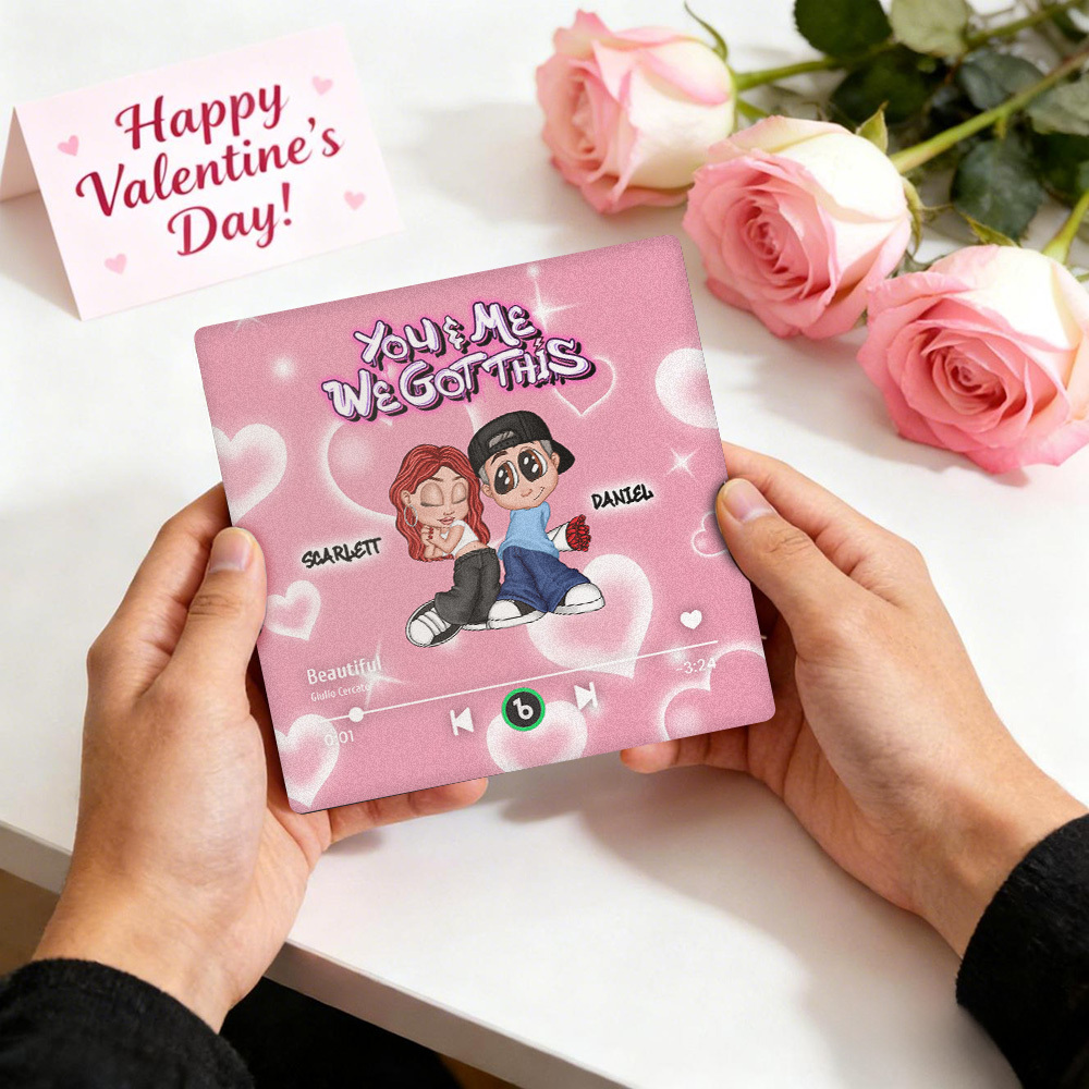 Custom Y2K Style Music Player Fridge Magnet Personalized Text Custom Music Fridge Magnet Personalized Names Frame Gift for Couples - MyMoonLampAu