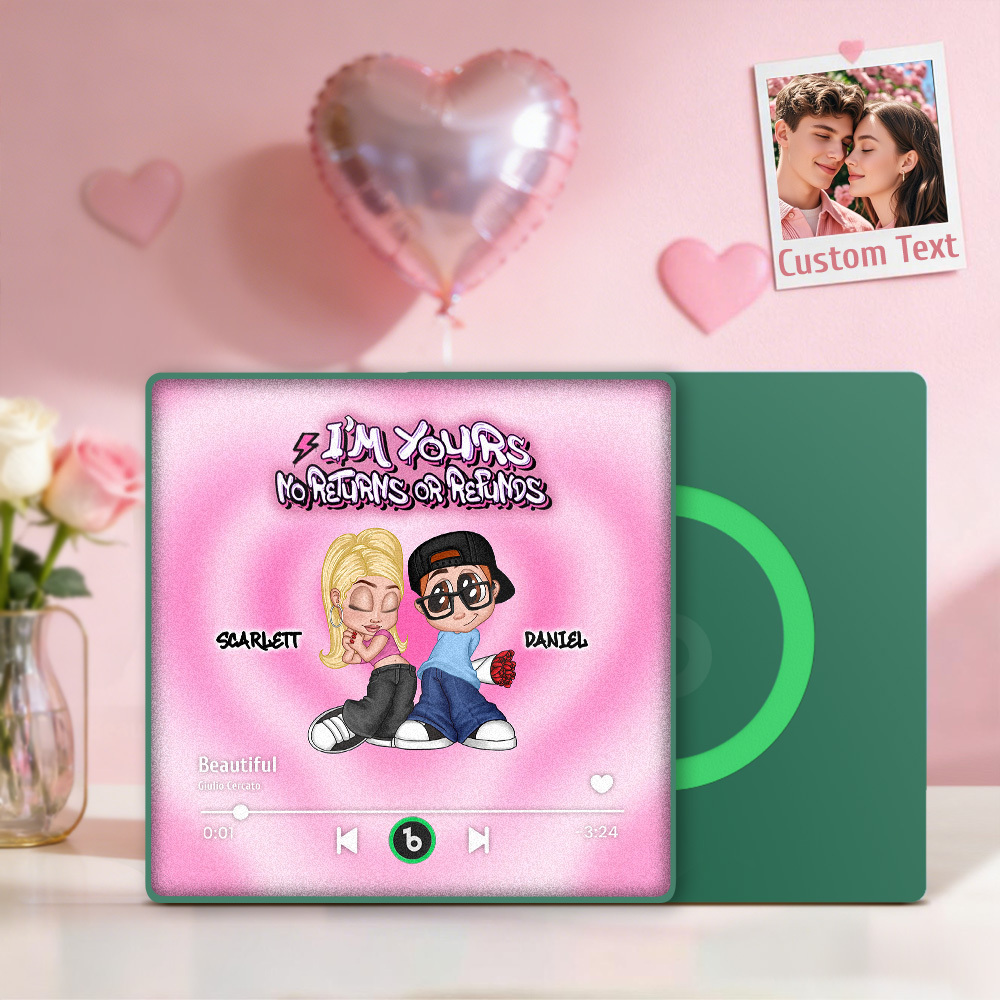 Custom Y2K Style Music Player Fridge Magnet Personalized Text Custom Music Fridge Magnet Personalized Names Frame Gift for Couples - MyMoonLampAu