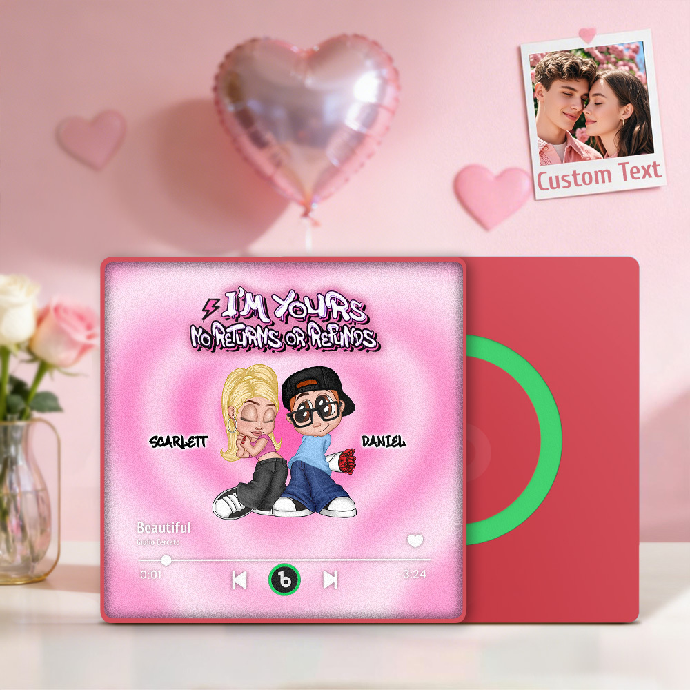 Custom Y2K Style Music Player Fridge Magnet Personalized Text Custom Music Fridge Magnet Personalized Names Frame Gift for Couples - MyMoonLampAu