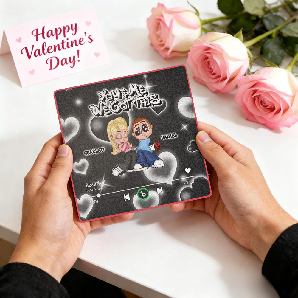 Custom Y2K Style Music Player Fridge Magnet Personalized Text Custom Music Fridge Magnet Personalized Names Frame Gift for Couples - MyMoonLampAu