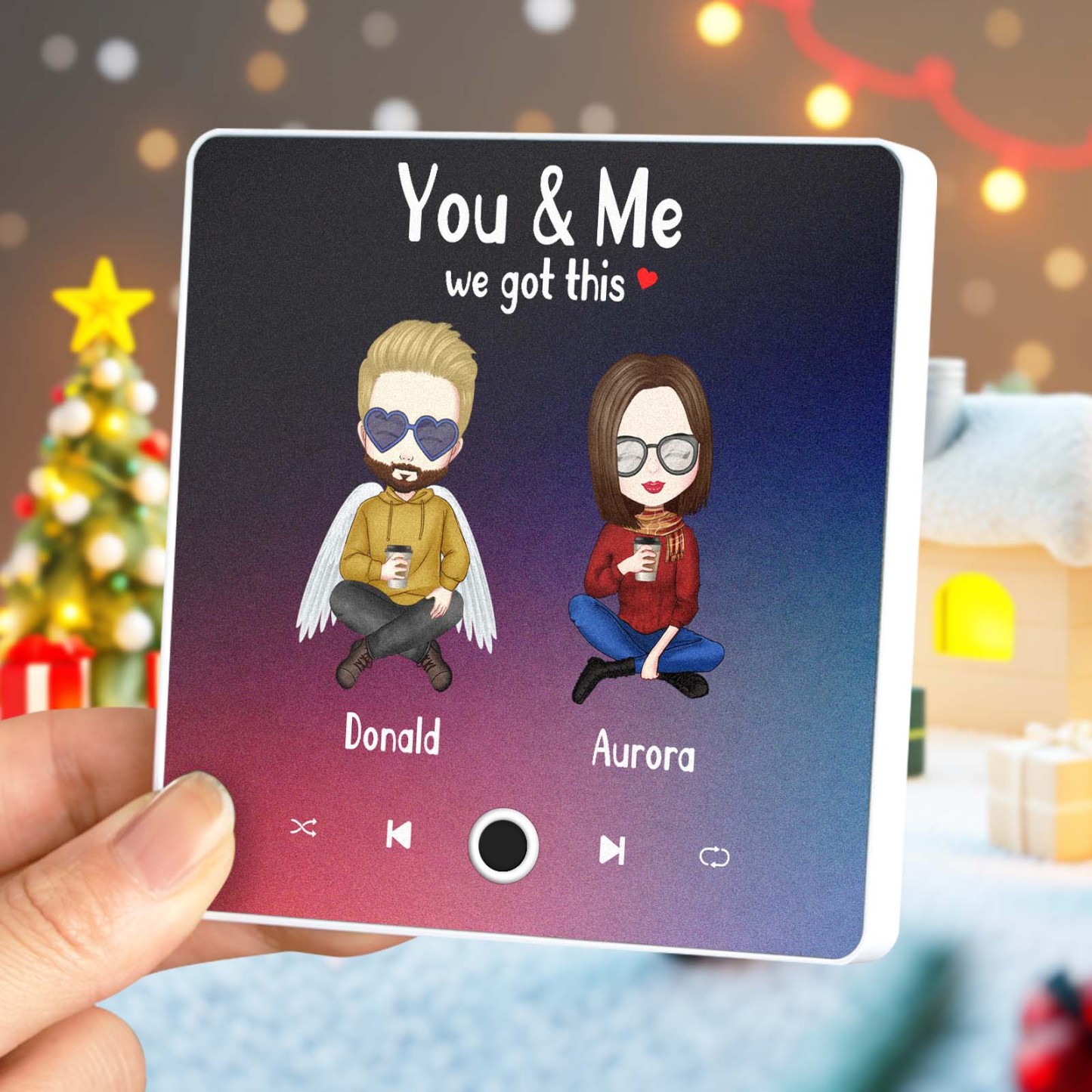 Custom Cartoon Character and Name Fridge Magnet Custom Album Music Fridge Magnet Photo Personalized Phone Music Fridge Magnet Pro You & Me We Got This - MyMoonLampAu