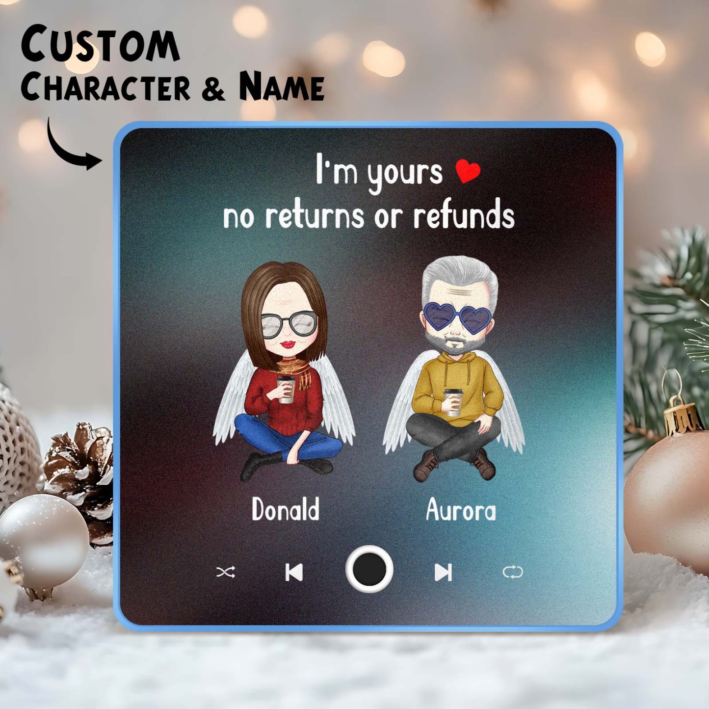 Custom Cartoon Character and Name Fridge Magnet Custom Album Music Fridge Magnet Photo Personalized Phone Music Fridge Magnet Pro You & Me We Got This - MyMoonLampAu