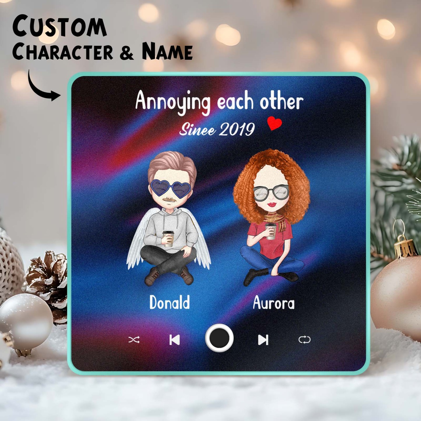 Custom Cartoon Character and Name Fridge Magnet Custom Album Music Fridge Magnet Photo Personalized Phone Music Fridge Magnet Pro You & Me We Got This - MyMoonLampAu