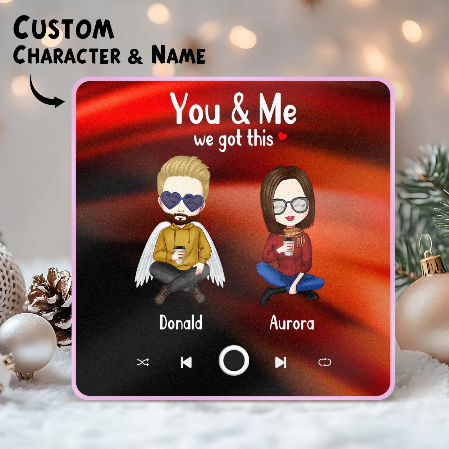 Custom Cartoon Character and Name Fridge Magnet Custom Album Music Fridge Magnet Photo Personalized Phone Music Fridge Magnet Pro You & Me We Got This - MyMoonLampAu