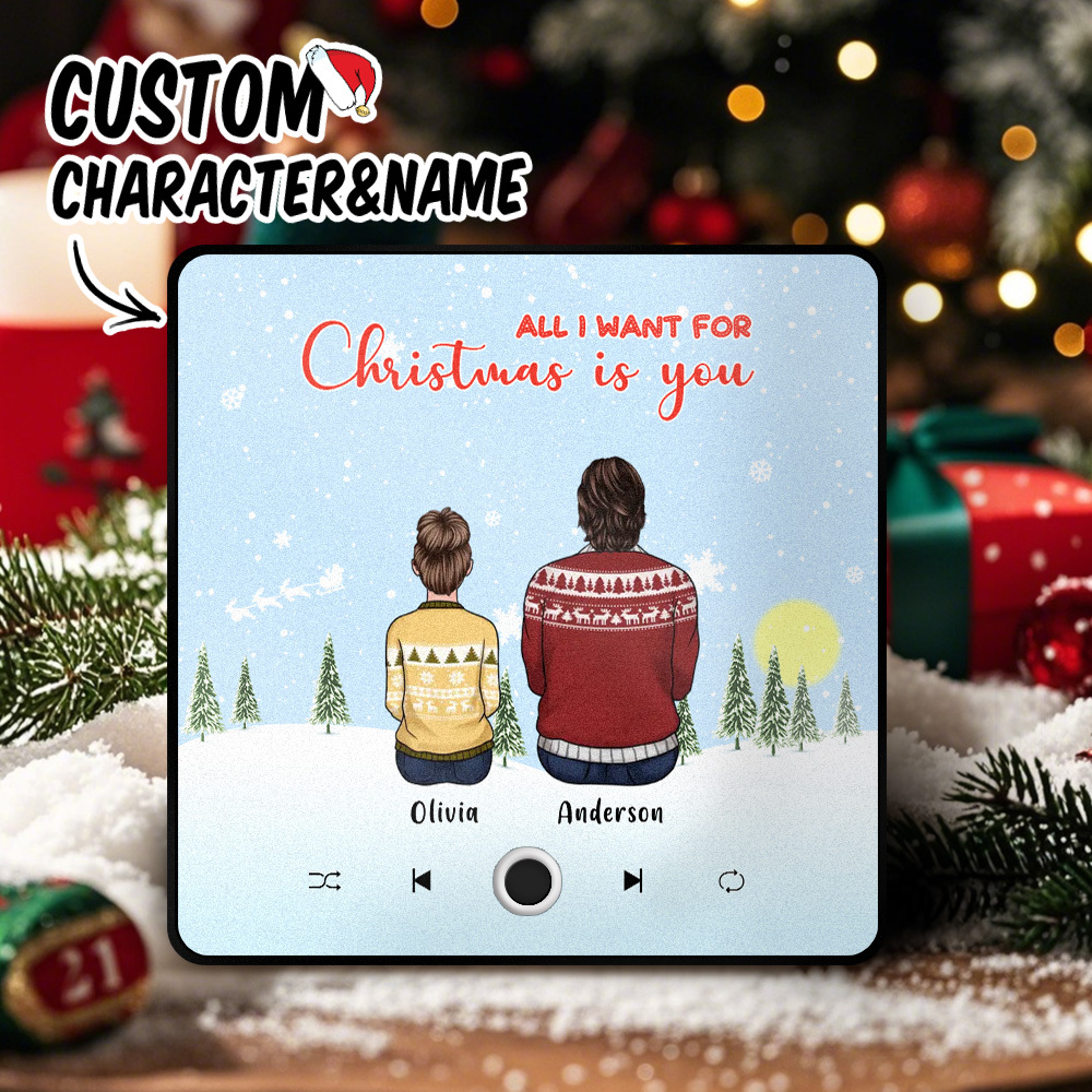 Personalized Music Fridge Magnet Custom Portrait Merry Christmas Custom Music Magnets Can Play Songs Christmas Gift Couple Gifts - MyMoonLampAu