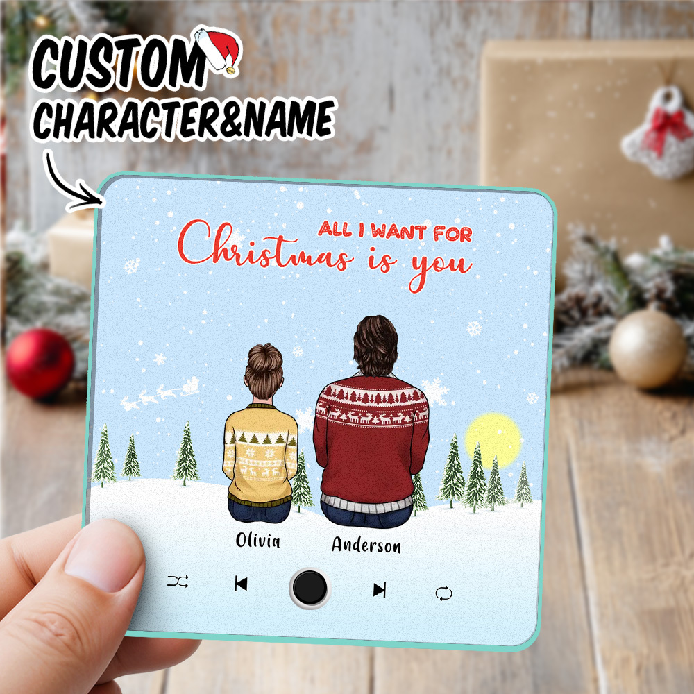 Personalized Music Fridge Magnet Custom Portrait Merry Christmas Custom Music Magnets Can Play Songs Christmas Gift Couple Gifts - MyMoonLampAu