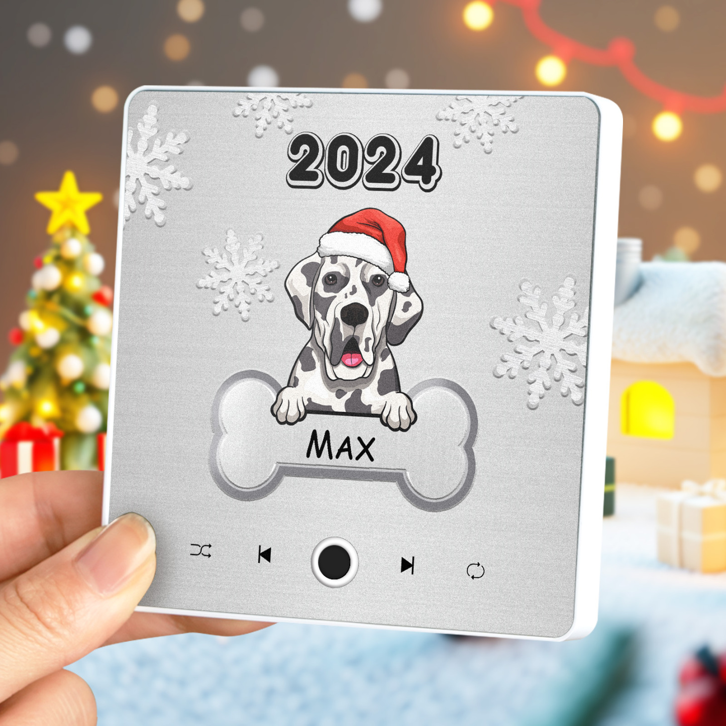 Personalized Music Fridge Magnet Custom Pet Dog Merry Christmas Custom Music Magnets Can Play Songs Christmas Gift Pet Lovers Gifts - MyMoonLampAu