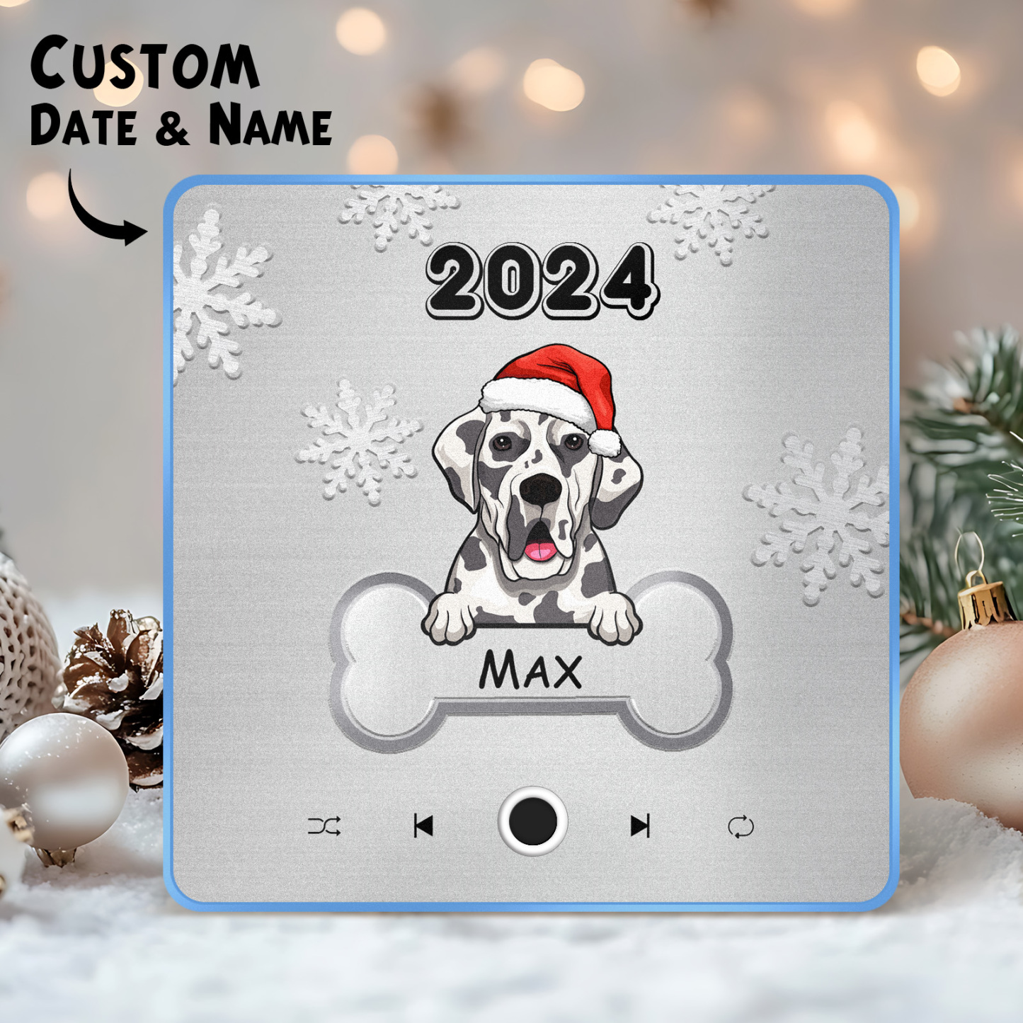 Personalized Music Fridge Magnet Custom Pet Dog Merry Christmas Custom Music Magnets Can Play Songs Christmas Gift Pet Lovers Gifts - MyMoonLampAu