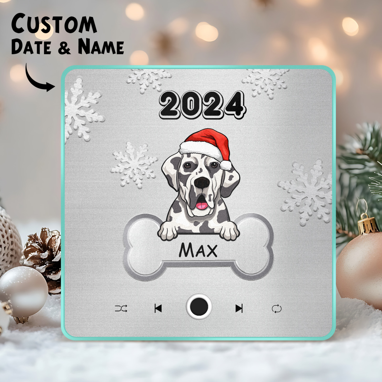 Personalized Music Fridge Magnet Custom Pet Dog Merry Christmas Custom Music Magnets Can Play Songs Christmas Gift Pet Lovers Gifts - MyMoonLampAu