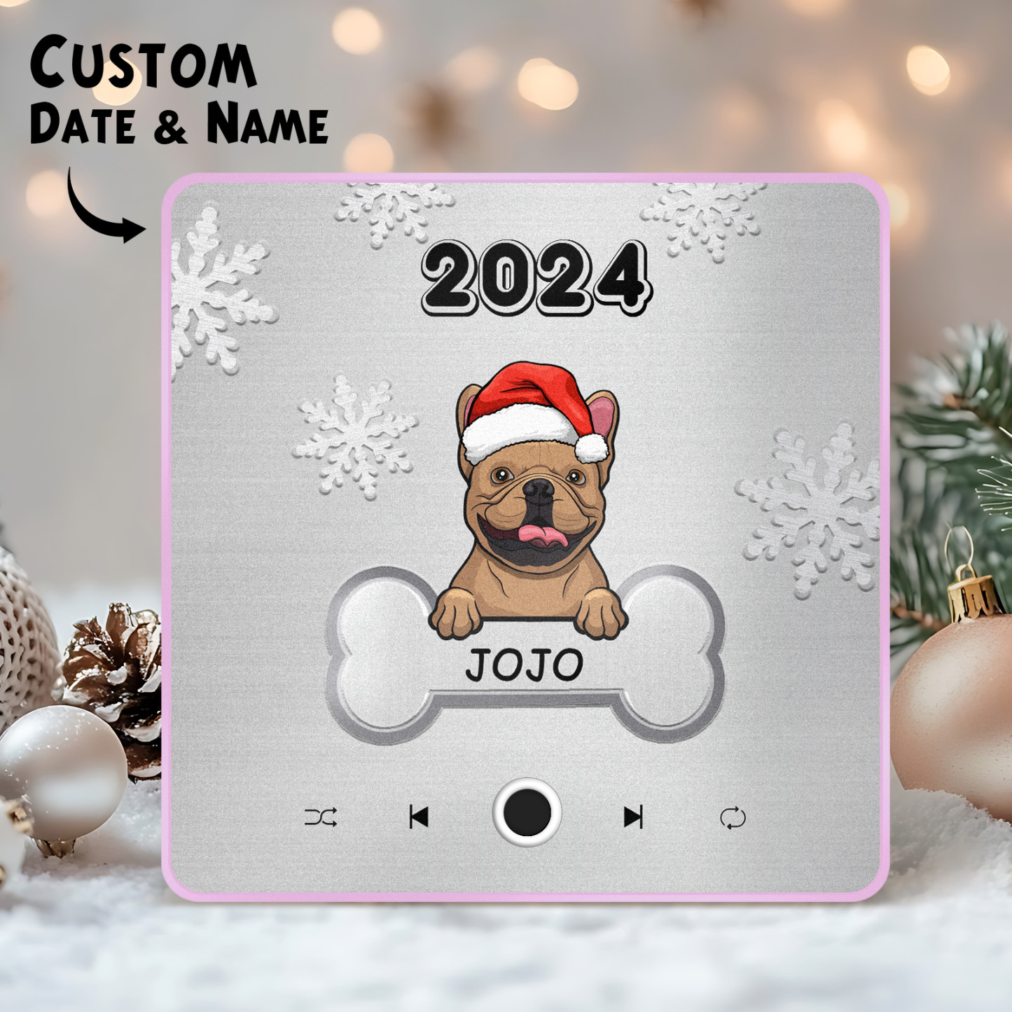 Personalized Music Fridge Magnet Custom Pet Dog Merry Christmas Custom Music Magnets Can Play Songs Christmas Gift Pet Lovers Gifts - MyMoonLampAu