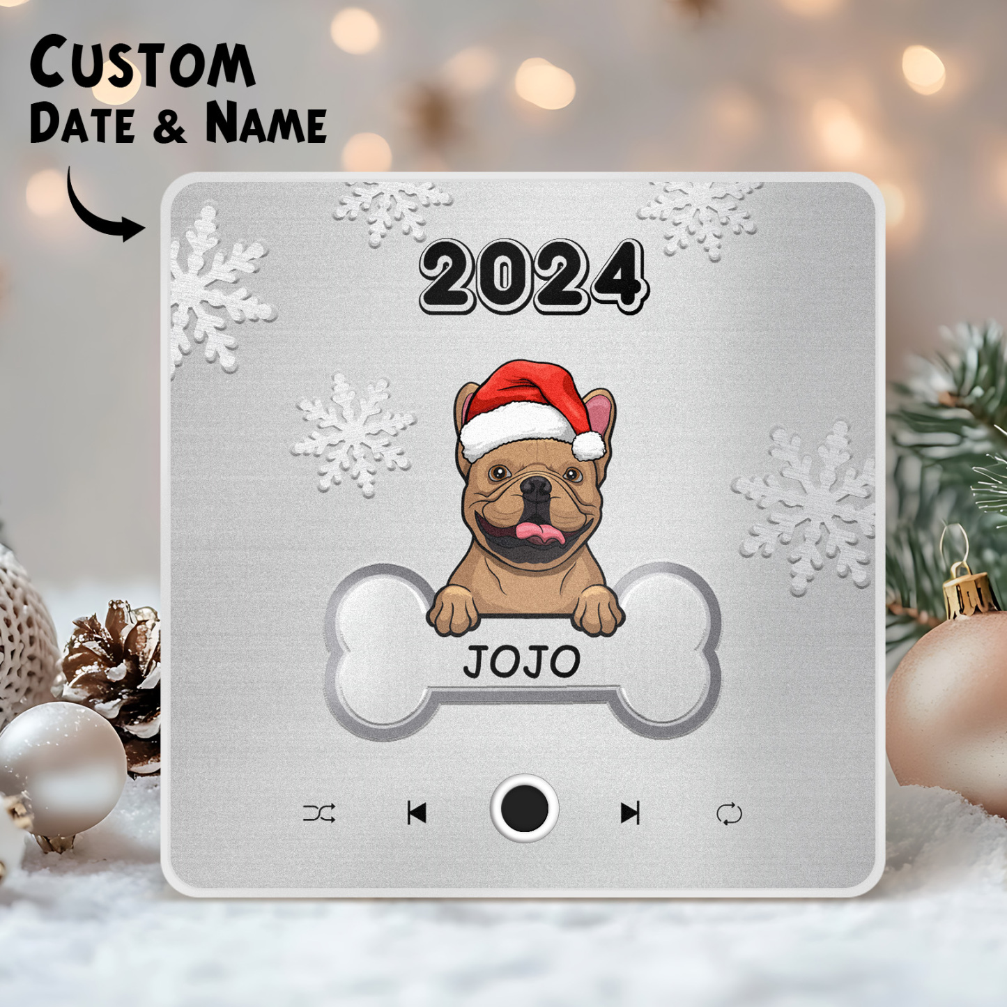 Personalized Music Fridge Magnet Custom Pet Dog Merry Christmas Custom Music Magnets Can Play Songs Christmas Gift Pet Lovers Gifts - MyMoonLampAu