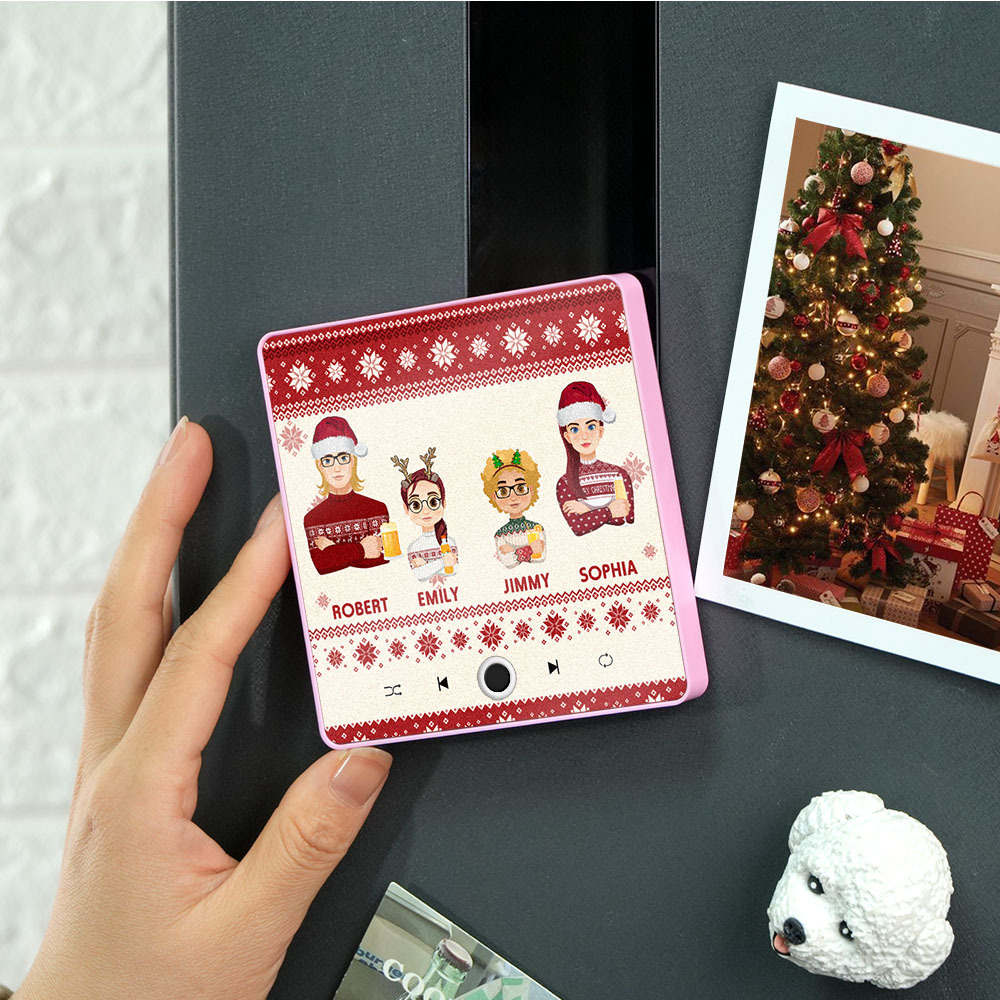 Custom Christmas Portrait Personalized Music Fridge Magnet Merry Christmas Magnets Can Play Songs Christmas Gift Family Gifts - MyMoonLampAu