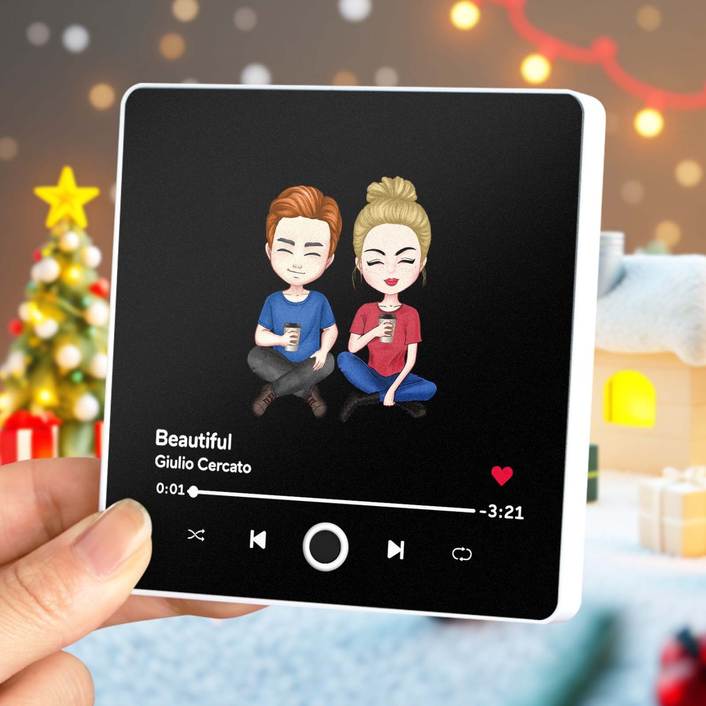 Custom Music Magnets Can Play Songs Personalized Music Fridge Magnet Custom Portrait Merry Christmas Christmas Gift Couple Gifts - MyMoonLampAu