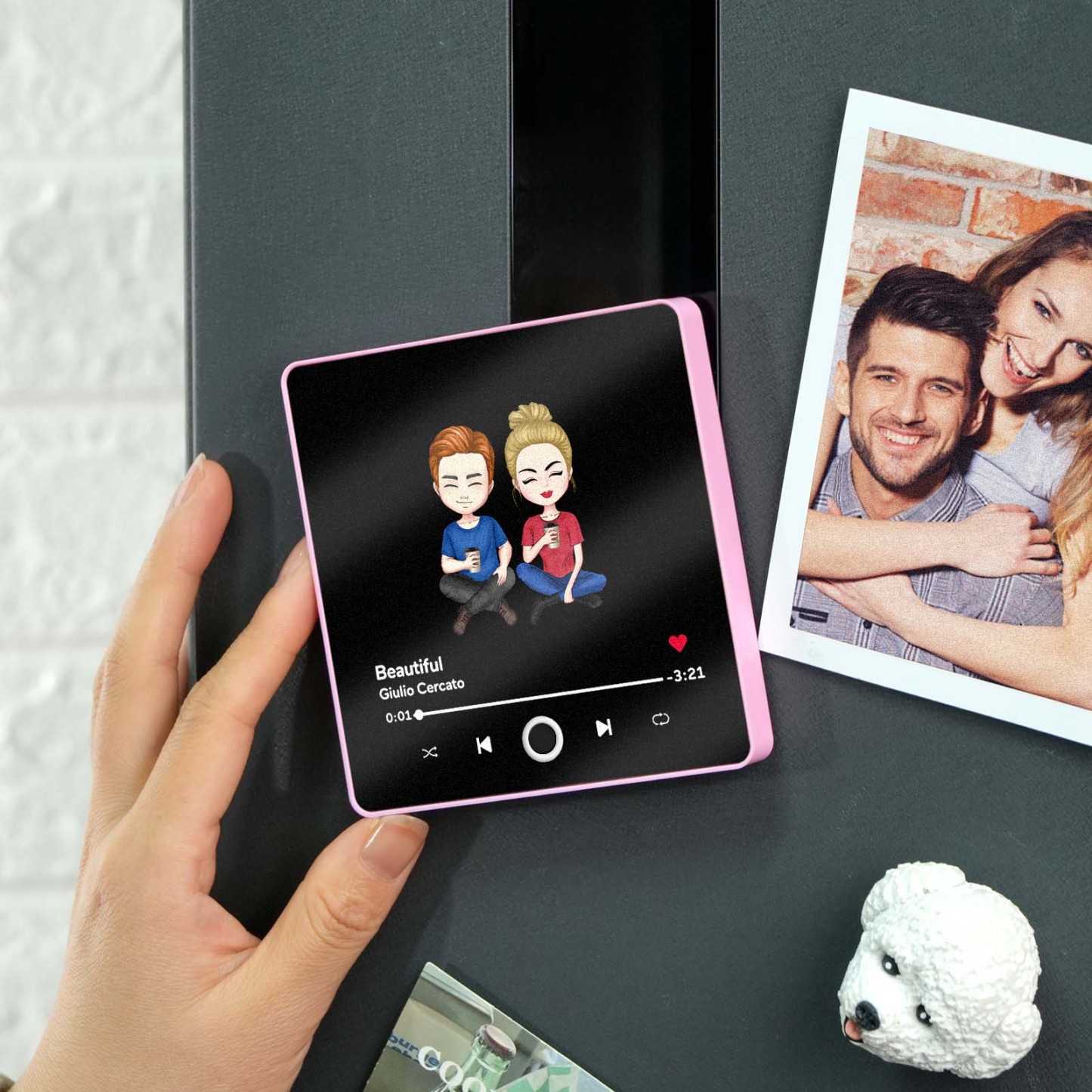 Custom Music Magnets Can Play Songs Personalized Music Fridge Magnet Custom Portrait Merry Christmas Christmas Gift Couple Gifts - MyMoonLampAu