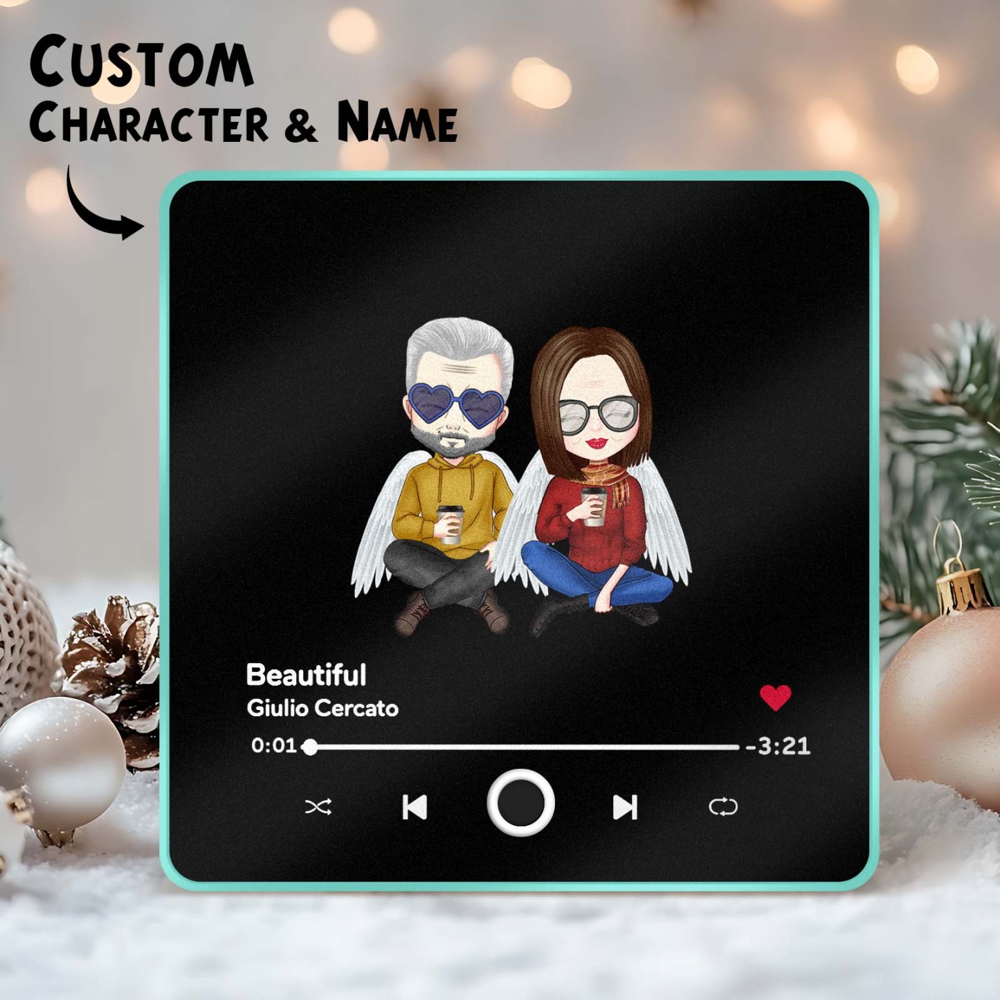 Custom Music Magnets Can Play Songs Personalized Music Fridge Magnet Custom Portrait Merry Christmas Christmas Gift Couple Gifts - MyMoonLampAu