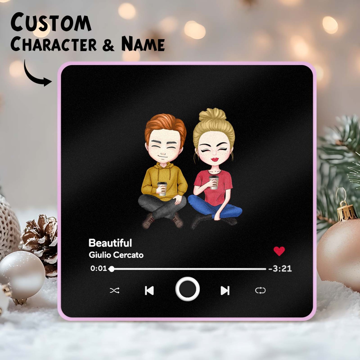 Custom Music Magnets Can Play Songs Personalized Music Fridge Magnet Custom Portrait Merry Christmas Christmas Gift Couple Gifts - MyMoonLampAu