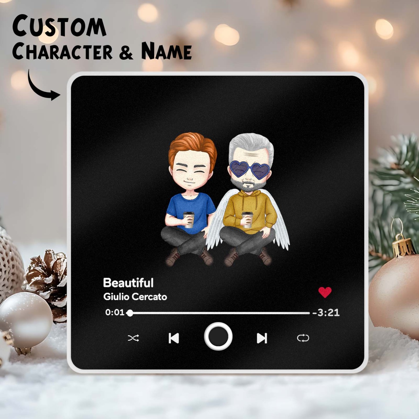 Custom Music Magnets Can Play Songs Personalized Music Fridge Magnet Custom Portrait Merry Christmas Christmas Gift Couple Gifts - MyMoonLampAu