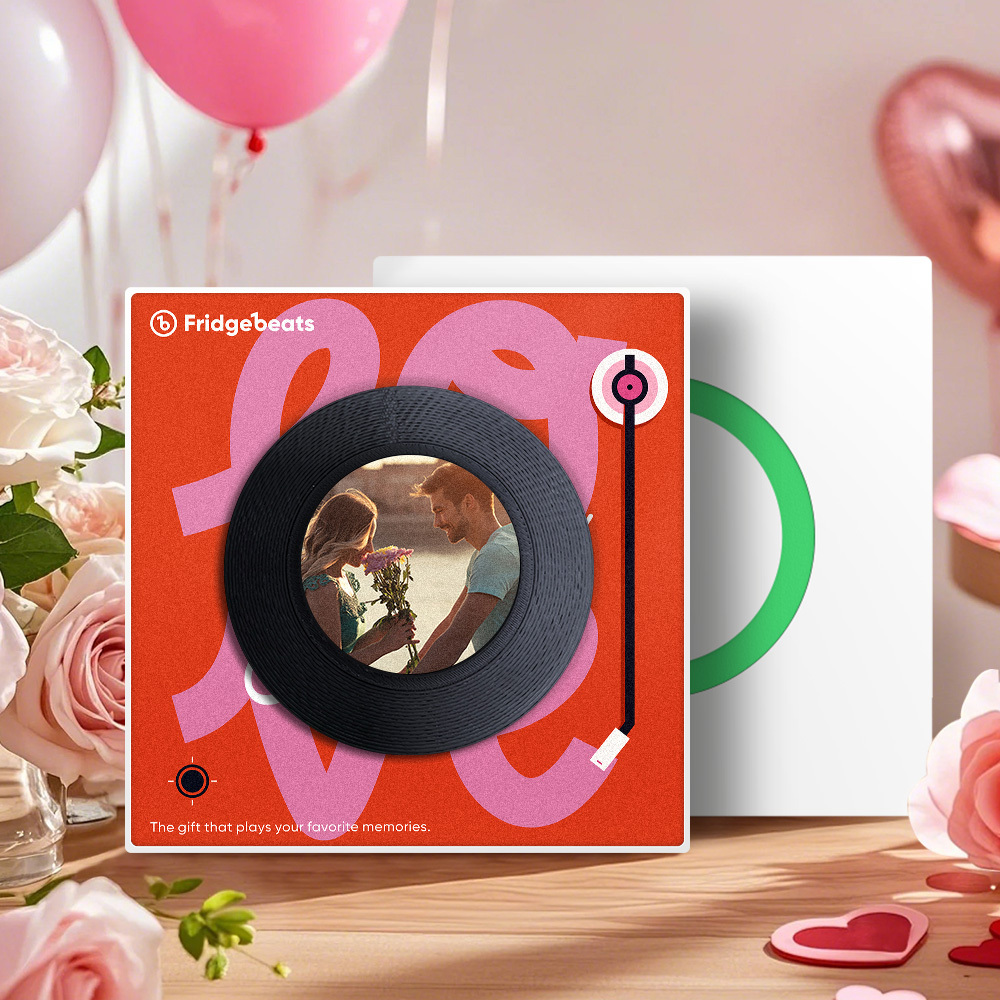 Custom Song Fridge Magnet With Couple's Photo Supports NFC Functionality Gifts for Girlfriend - MyMoonLampAu
