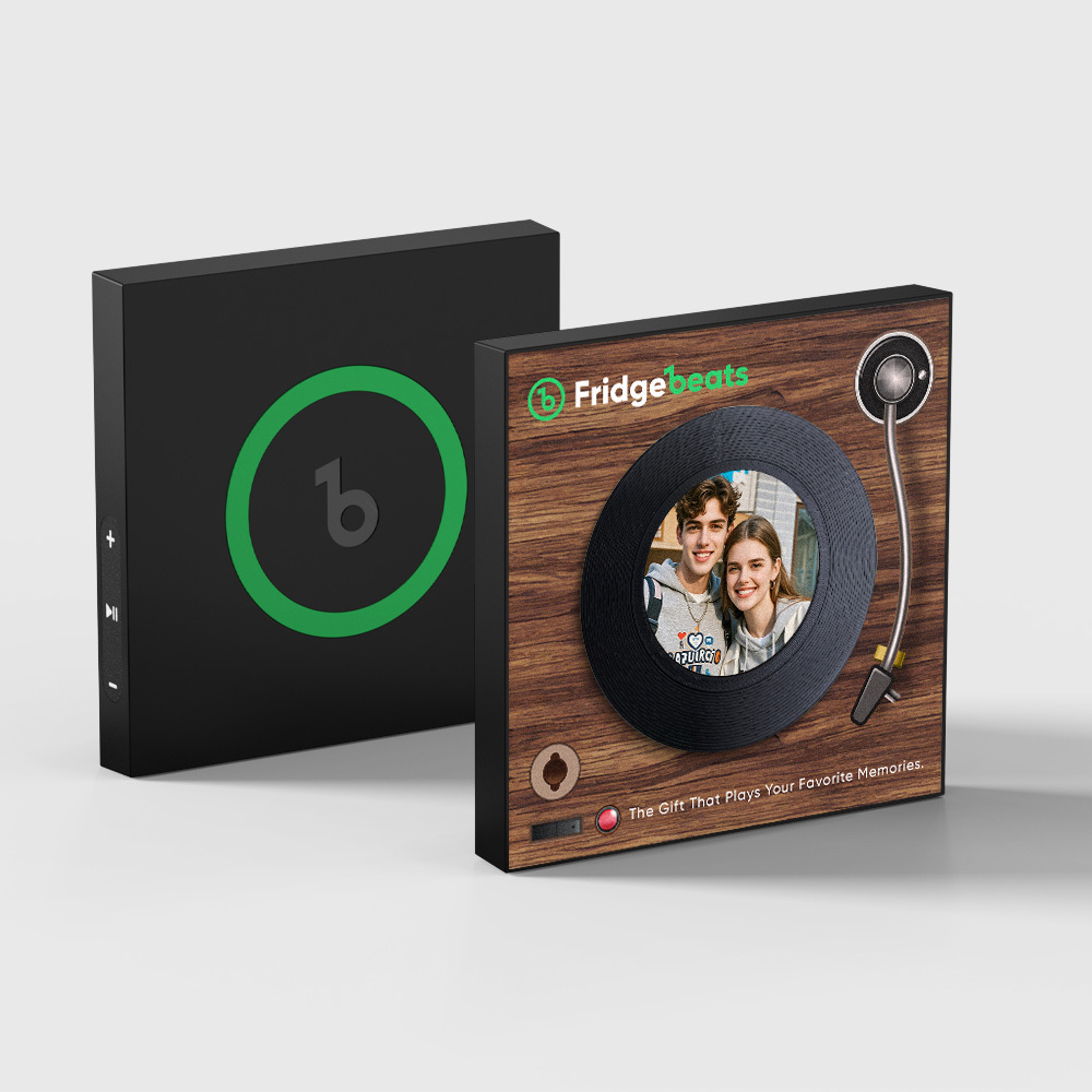 Custom Music And Photo Fridge Magnet Vintage Style Song Fridge Magnet NFC Functionality - MyMoonLampAu