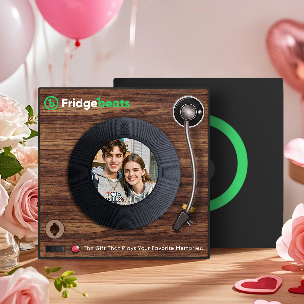 Custom Music And Photo Fridge Magnet Vintage Style Song Fridge Magnet NFC Functionality