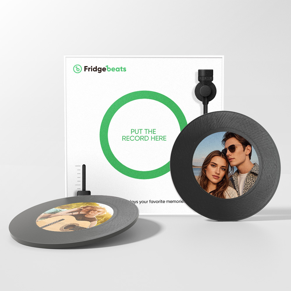 Custom Music Fridge Magnet with Photo Supports NFC Functionality Gifts for Couple - MyMoonLampAu