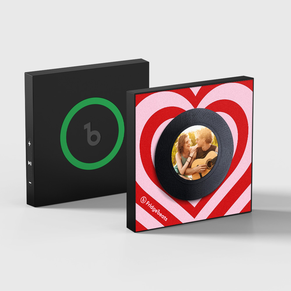 Custom Music And Photo Fridge Magnet Personalized Love Wave Fridge Magnet Gift for Couple Valentine's Day - MyMoonLampAu