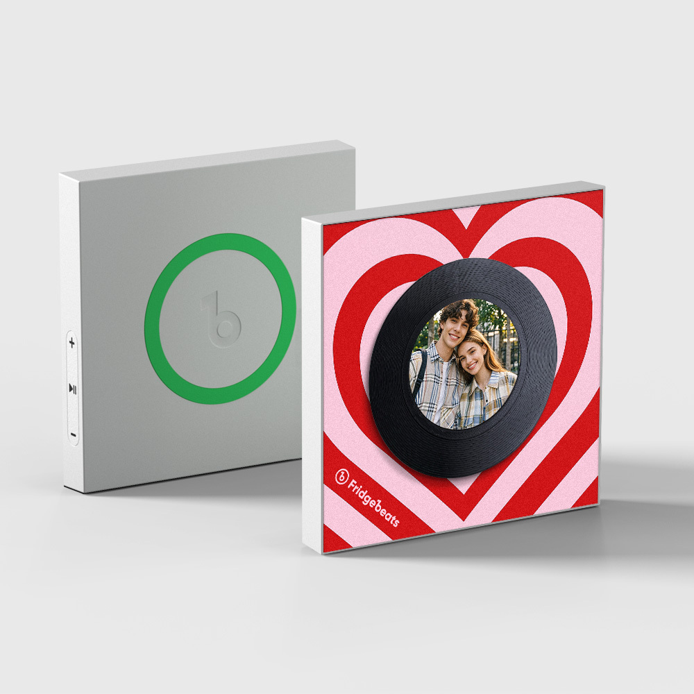 Custom Music And Photo Fridge Magnet Personalized Love Wave Fridge Magnet Gift for Couple Valentine's Day - MyMoonLampAu