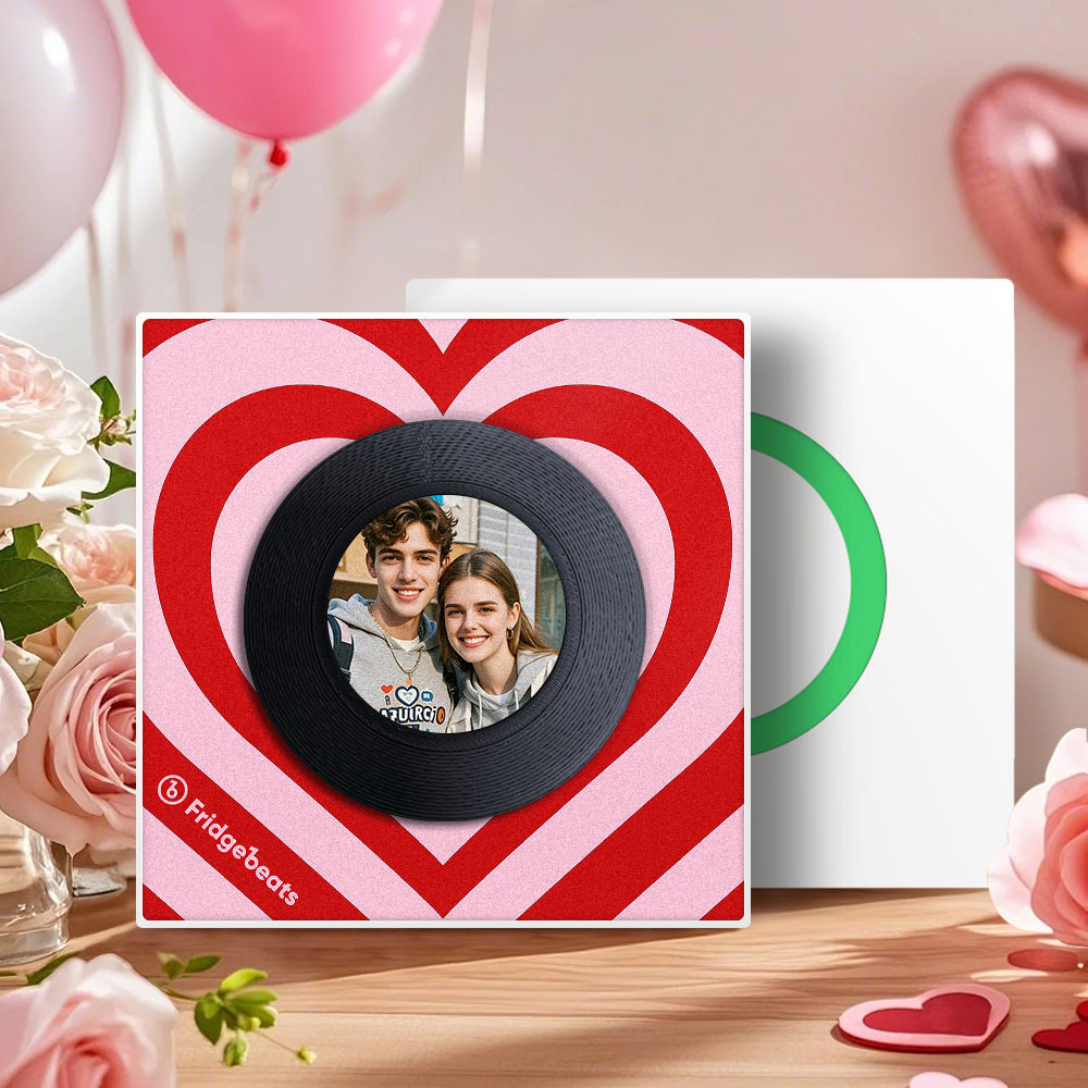 Custom Music And Photo Fridge Magnet Personalized Love Wave Fridge Magnet Gift for Couple Valentine's Day - MyMoonLampAu