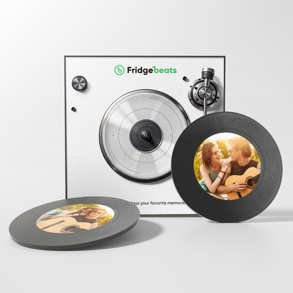 Custom Music and Photo Fridge Magnet NFC Functionality Song Fridge Magnets Gifts for Couple - MyMoonLampAu