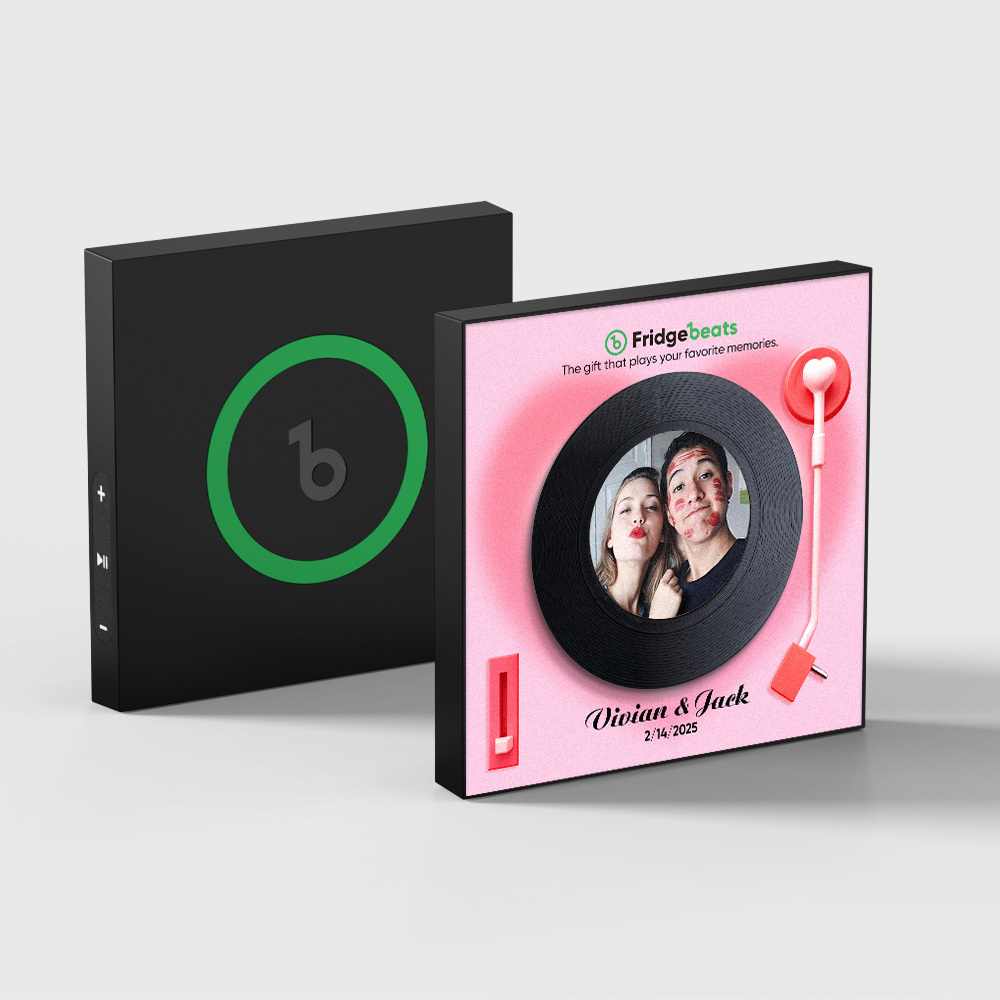 Custom Music And Photo Fridge Magnet Personalized Fridge Magnet with Text Valentine's Day Gift for Couple - MyMoonLampAu
